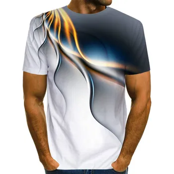Cele mai populare bărbați T-shirt cu maneci scurte 3D imprimate T-shirt unic de ploaie ray Fotbal tricou vrac echipajul gât pentru bărbați haine de vară