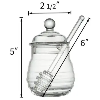Sticlă transparentă borcan de miere cu capac de Borcan de Miere cu Carul, Clar, 9 Grame