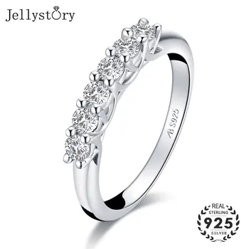 Jellystory 5A zircon farmece inele argint 925 bijuterii fine de lux inel pentru femei nunta petrecere de logodna cadou dimensiune 5-10