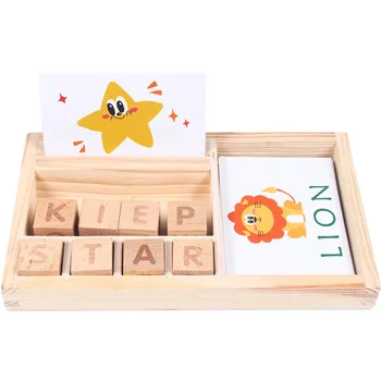 Copii Din Lemn Vraja Cuvânt Joc De Puzzle Cognitive Carduri Alfabet Engleză Învățământ Din Lemn Jucarii Pentru Copii Jucarie Montessori Math