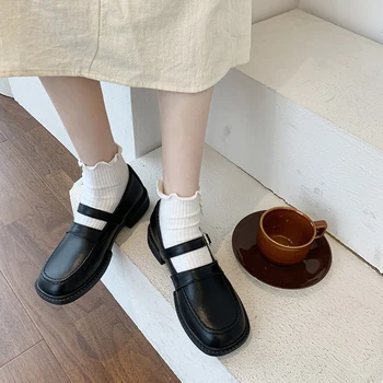 Rimocy Dulce Stil Low-Toc Pantofi De Damă Pantofi Pentru Femeie Square Toe Catarama Singur Pantofii 2021 Primăvară Noua Moda Luminoase Pantofi Negri