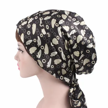 NOI Satin arc văl Islamice Musulmane Hijab Turban de dormit confortabil capota parul cret folie de femei mătase eșarfă cap cap cap