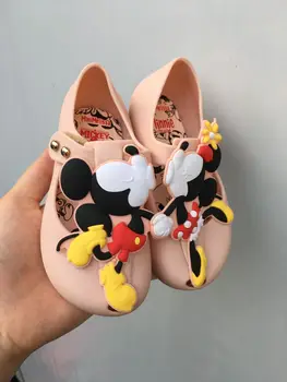 Mini Fete Sandale 2018 Nou Gemeni Model de Pantofi Jeleu Sandale Fată Non-alunecare de Copii Sandal Toddler 13CM-18CM