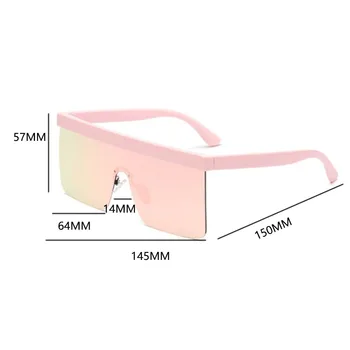 Pătrat de culoare roz Top ochelari de Soare Oglindă Femei de Brand Designer de Moda de Lux fără ramă Mare Rama de ochelari de Soare de Vară Nuante de Negru Bărbați UV