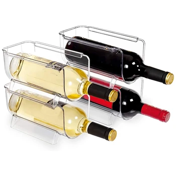 Noul Frigider de Vin și o Sticlă de Apă de haine, 4-Bucata de Plastic care pot fi Stivuite Rack de Vin Cutie de Depozitare