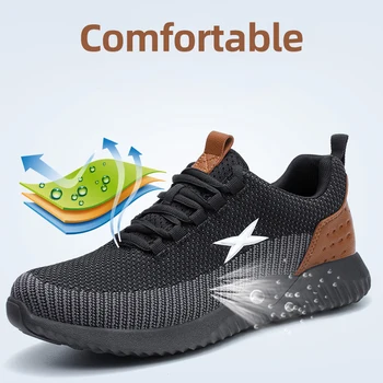 Indestructibil Pantofi, Cizme de protecție din Oțel Tep Securitatea muncii Boot Respirabil Pantofi de protecție Anti-zdrobitor în aer liber, Adidași, Pantofi de Lucru