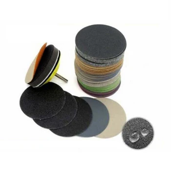 50pcs Kit-ul de 3 Inch Umed Uscat Șmirghel Cârlig Buclă Rotundă Șlefuire Discuri Tampoane Abrazive Pentru slefuire Roata Instrumente de Curățare
