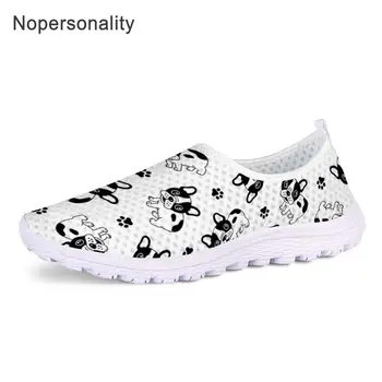 Nopersonality Drăguț Bulldog Apartamente de Vară Casual pentru Femei Pantofi Respirabil Feminin Doamnelor Plasă de Pantofi Slip-on Sneakers