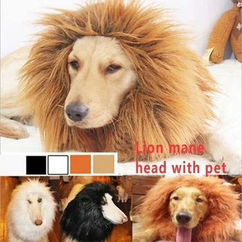 Amuzant Leu pentru animale de Companie Coama Peruca Cap Pălăria pentru Câini Pisici Haine Rochie Fancy Reglabil Toamna Iarna Costum Cosplay