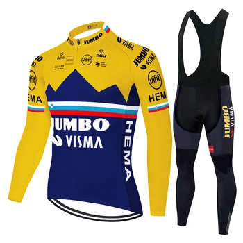 2021 Echipa JUMBO VISMA ciclism jersey vara primavara cu Maneci Lungi conjunto ciclismo hombre bicicleta Costum în aer liber, Biciclete pantaloni
