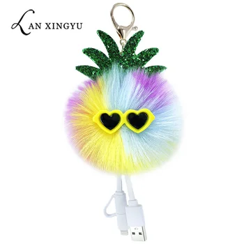 Noua Creatie ochelari de Soare ananas cablu de date telefon Mobil minge de păr cheie catarama doamnă sac mic pandantiv creative mic cadou