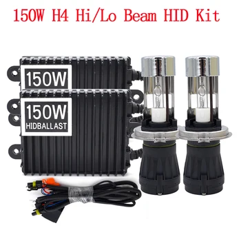 Premium de Mare Putere 12V 150W H4 HID Balast Xenon Kit H4 Bixenon Bec 4300K 5000K 6000K 8000K H4 Hi/Lo Bixenon Auto Far Kit