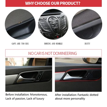 5M Car Styling Interior Decor Benzi de Slefuit tabloul de Bord interior Usa Marginea Universal Pentru Masini de Accesorii Auto În Auto-styling