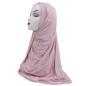 Frumoase Culori Solide Modal Musulman Eșarfă lungă Vălului Islamic 170cm