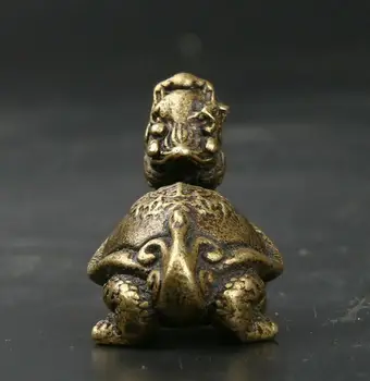 Chineză Bronz Animal De Bun Augur ia Dragon Animal Broasca Testoasa Statuie