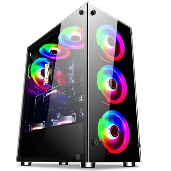 LEORY 350x290x410mm Gamer Răcire Desktop Computer Mainframe Caz Pentru ATX/ m-atx/mini-itx Suport 8 Fani