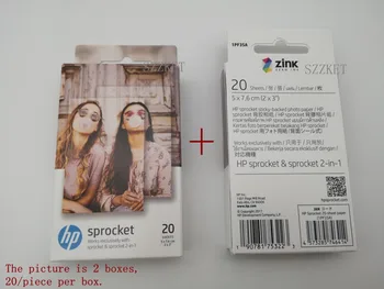 2 cutii (40 coli) original pinion zink hârtie foto de 5*7.6 cm spate autocolant pentru pinion printer & pinionul 2-în-1