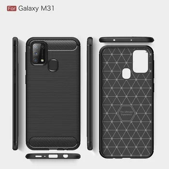 Pentru Samsung Galaxy M31 Caz Moale de Silicon, Fibra de Carbon rezistenta la Socuri Afaceri Capacul din Spate Pentru samsung m31 M31 Coque funda 6.4 inch