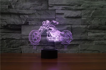 A CONDUS Motocicleta Iluzie LED-Nightlight Motociclete 3D Model de Lampă de Masă 7colors Schimba Atmosfera Atinge Lampa Decor Modern
