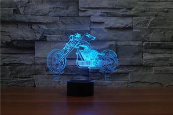 A CONDUS Motocicleta Iluzie LED-Nightlight Motociclete 3D Model de Lampă de Masă 7colors Schimba Atmosfera Atinge Lampa Decor Modern