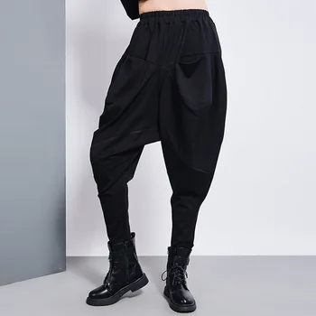 Roșu Buzunar Îmbinat Vrac Pantaloni Harem Pentru Femei New Talie Inalta Se Potrivesc Pantaloni Casual, De Primavara Toamna Anului 2021 Moda Streetwear