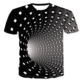 Vara noi 3DT camasa barbati casual, de stradă de imprimare negru cu maneci scurte moda funny T-shirt alb, mare T-shirt Colorate T-shirt