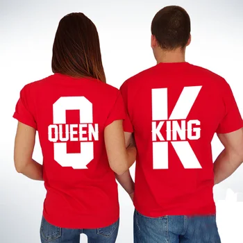 Vara Noi s Regele Regina Top Vrac Câteva Haine Albe de Potrivire Iubitorii Unisex T-shirt cu Maneci Scurte T Shirt Femei Bărbați