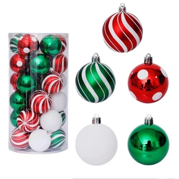 6 CM 30 BUC Plastic Transparent Minge de Crăciun Ornamente Bile de Culoare Decoratiuni Pentru Petrecere Acasă Piață Pom de Crăciun Pandantiv