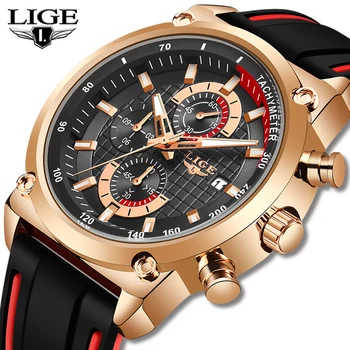 LIGE Ceas Brand de Top Mens Ceasuri Cu Cronograf Sport Impermeabil Ceas Ceasuri Militare, ceasuri de Lux Bărbați Cuarț Analogice