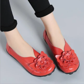 AGUTZM Femei Pantofi de flori Adidas Plat Mocasini Mocasini Piele naturala Platforma Femeie Pantofi de Balet Feminin de Pantofi pentru Femei W01