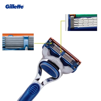 Aparat de Ras Gillette Fusion 1 Mâner +N Lame Profesionale Bărbați se Confruntă cu Părul Ras Confortabil 5-strat de , Import Germania Lama