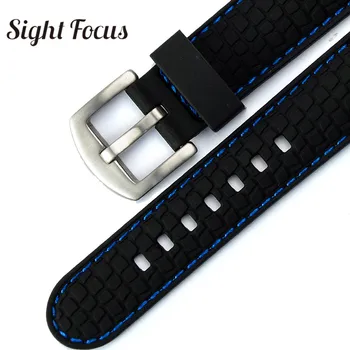 Piesa anvelope Model Silicon Watchband pentru Cetățean 20mm 22mm 24mm Bratara Rosu Portocaliu Albastru Alb Cusute Negru Curea de Ceas Încheietura mâinii