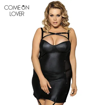 RE7859 Comeonlover M. XL.2XL.3XL 2020 negru sexy club poarte haine Piele femei rochii plus dimensiune rochie de grăsime rochie cu dungi