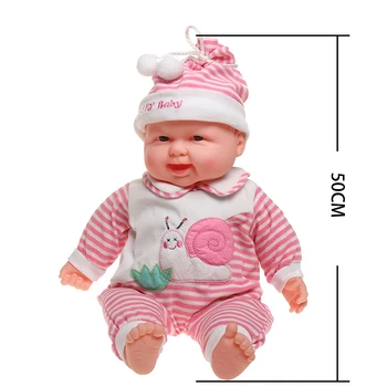 50CM Fericit Păpuși de Silicon Renăscut Papusa Bebe Zâmbind Jucarii Pentru Copii Fidele Minunat Bebe Umplute Renăscut Păpuși Jucărie Moale Fete