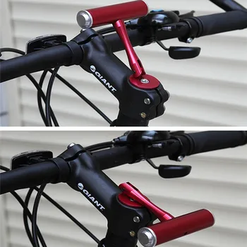 De Aluminiu Tip T Bicicleta Ghidon Lampa De Montare Suport Suport Suport Pentru Telefon Extender Expansiune Rack