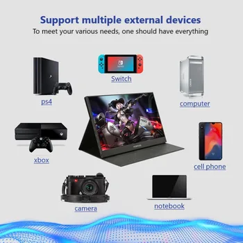 DELFINUL 17.3 inch monitor Portabil HD IPS ecran USB C HDMI computer de expansiune, comutator, PS3, PS4 display 1080P