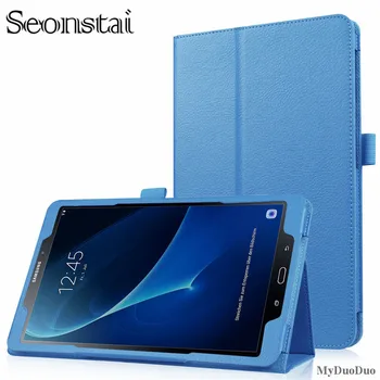 Tableta Caz pentru Samsung Galaxy Tab Un A6 10.1 2016 T585 T580 SM-T580 T580N PU Piele Subțire Pliere Litchi Stil Funda Flip Cover