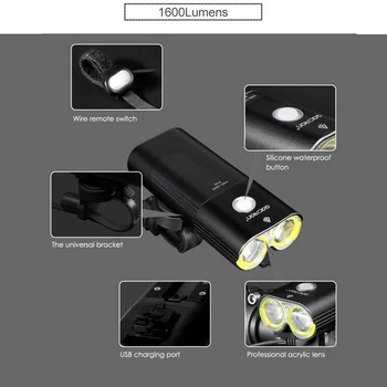 GACIRON Pro Biciclete Lumina Biciclete Faruri Power Bank IPX6 USB Reîncărcabilă Impermeabil MTB de Ciclism Rutier Lanterna LED Lampă