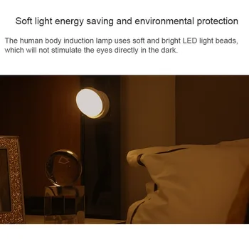 360 de Grade de Rotație Lumina de Noapte Senzor de Mișcare, Senzor de Lumină Dormitor Coridor Iluminat cu Baterii de Încărcare USB Lampă de Noapte