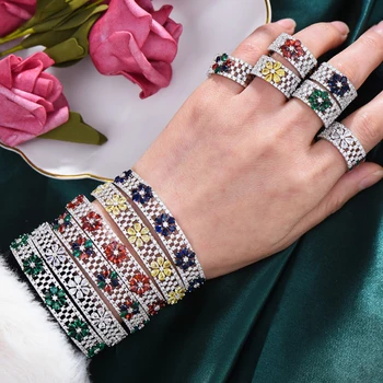 GODKI de Lux la Modă Arabia Saudită Brățară Inel Set de Bijuterii Seturi Pentru Femei Nunta Logodna brincos para ca mulheres 2019