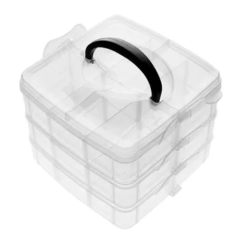 Cutie de Plastic 3 straturi 18Grid de Stocare Șirag de mărgele de Cusut Ambarcațiunile de Afișare Bijuterii Organizator Colier Cutie de Depozitare Caz Container Cosmetice