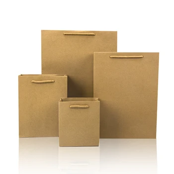 20buc clasic sytle eșantion de hârtie maro cadou pungă de hârtie portabil potrivit pentru afaceri de partid casa mișcare giftbag de închidere