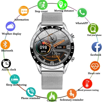 LIGE 2020 Nou brand de Lux mens ceasuri bandă de Oțel de Fitness ceas de ritm Cardiac tensiunea arterială Activitate tracker Inteligent Ceas Pentru Bărbați