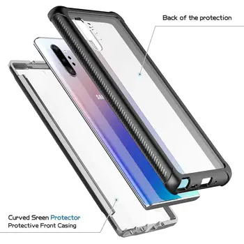 Pentru Samsung Galaxy Nota 10 Plus Caz Corp Plin cu Built-in Ecran Protector, Sunet Clar, rezistent la Șocuri Accidentat Acoperi Caz Clar