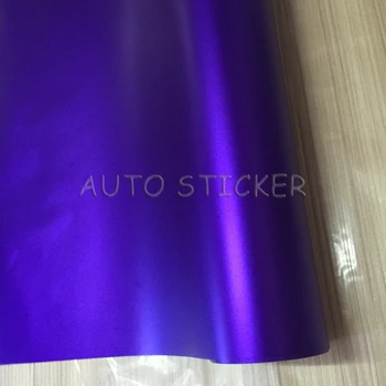 5/10/15/20*1,52 M Premium Mat Violet Metalic Chrome Mașină De Film De Vinil Albastru Metalizat Vinil Aer Liber Bule Pentru Vehicul Învelit
