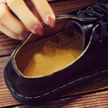 Wujie Retro Pantofi pentru Femei din Piele 2020 Primavara Toamna anului Nou Stil Britanic Student Pantofi Wild Fund Gros de Mari Dimensiuni Doamnelor Munca