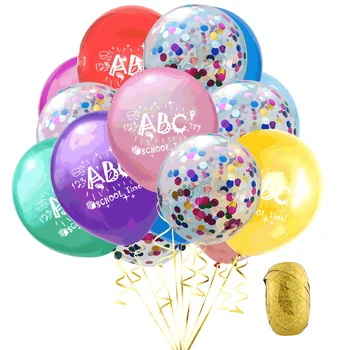 15buc/set Colorat Înapoi La Școală Timp ABC Latex, Folie, Confetti Balon Set Student Copii Petrecere pe Termen Începe Ceremonia de Școală Decor
