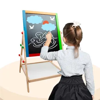 Copilul din Lemn de Artă de Șevalet Dublă Față Reglabile pe Înălțime Pictura Tablă pentru Copii mici Copii