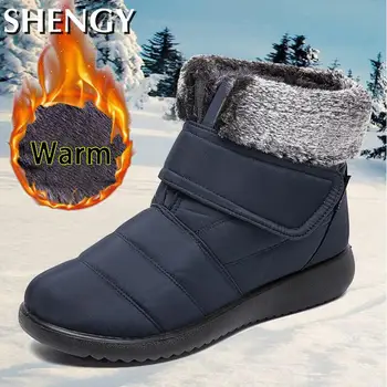 2020 De Iarnă Pantofi Pentru Femei Pantofi De Zăpadă De Sex Feminin De Pluș Moale, Cald, Feminin Pantofi De Bumbac Rezistent La Apa Velcro Cizme Pentru Femei Încălțăminte