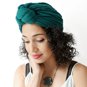2020 Nou Boem Poftă De Mâncare Nod Turban Femei Cap De Folie De Modă De Culoare Solidă Musulmane Din Africa De Întindere Indian Capace Chimio Accesorii